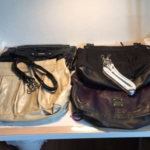 Three Miche Prima shells, one base bag, two straps